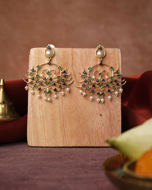 Faiza Hanging Pearl Jhumka - Chandrani Pearls