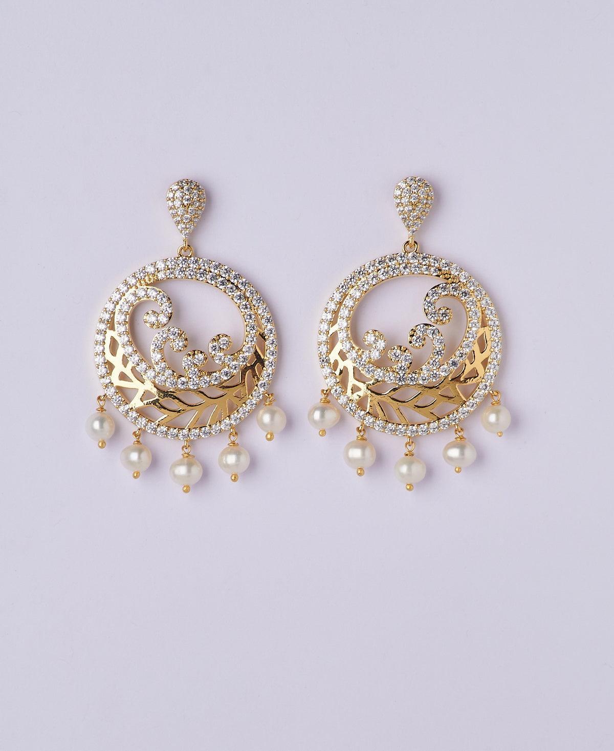 Faiza Pearl Chandeliers Earring - Chandrani Pearls