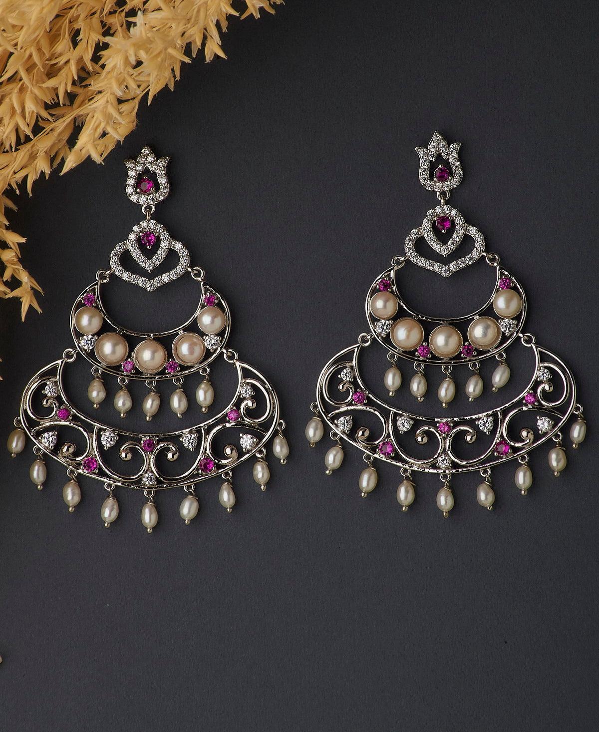 Faiza Pearl Chandeliers Earring - Chandrani Pearls