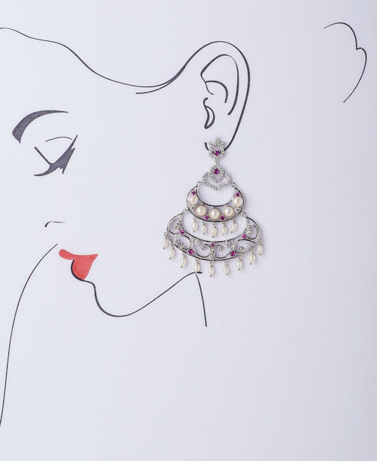 Faiza Pearl Chandeliers Earring - Chandrani Pearls