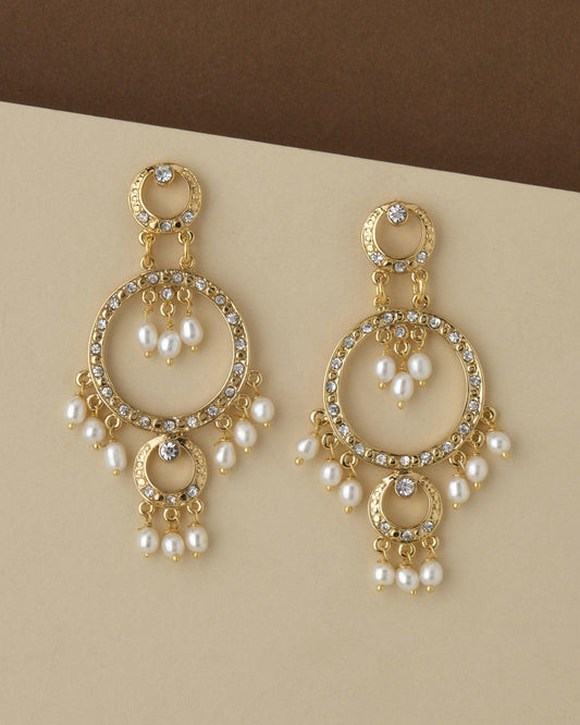 Faiza Pearl Chandeliers Jhumka - Chandrani Pearls