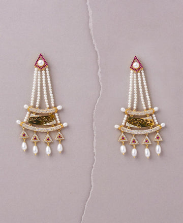 Faiza Regal Chandeliers Earring - Chandrani Pearls