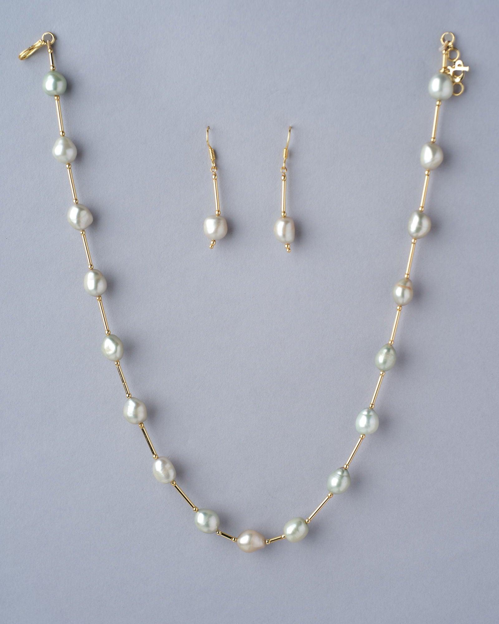 Fancy Grey Pearl Necklace Set - Chandrani Pearls