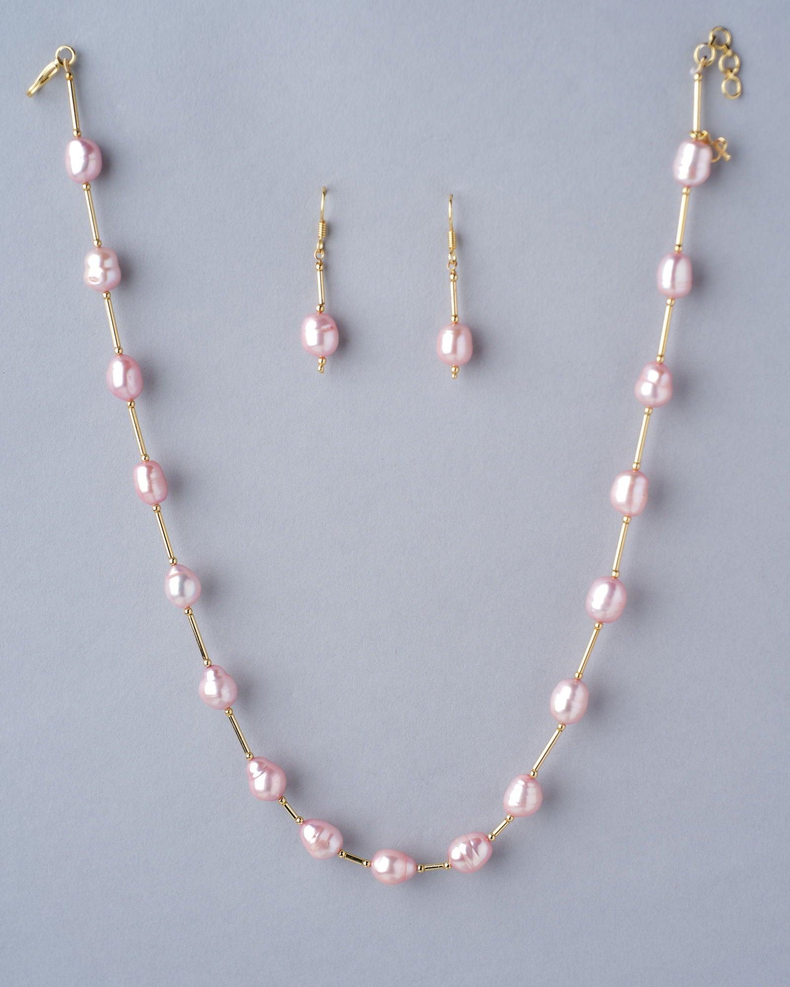 Fancy Pink Pearl Necklace Set - Chandrani Pearls