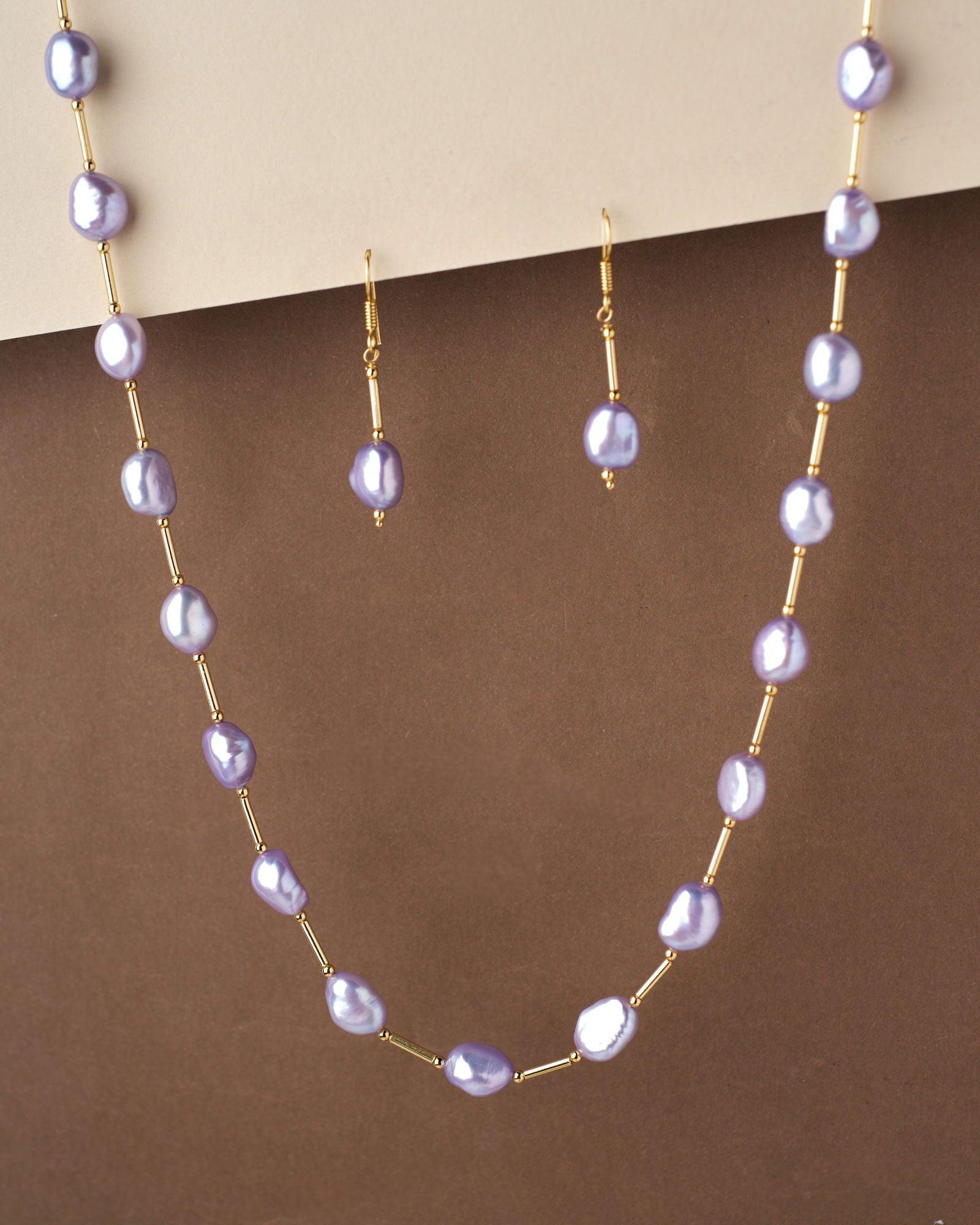 Fancy Purple Pearl Necklace Set - Chandrani Pearls