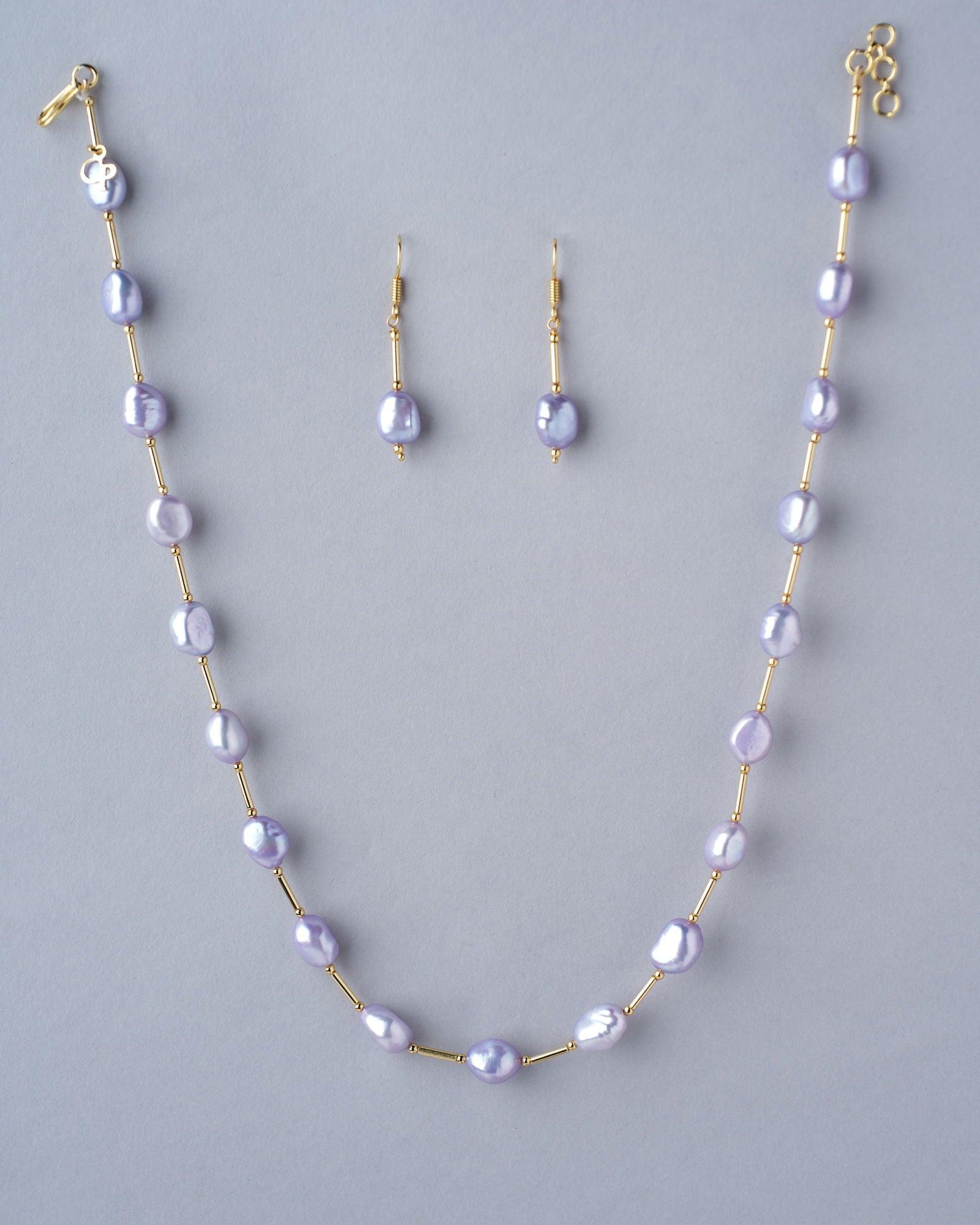 Fancy Purple Pearl Necklace Set - Chandrani Pearls