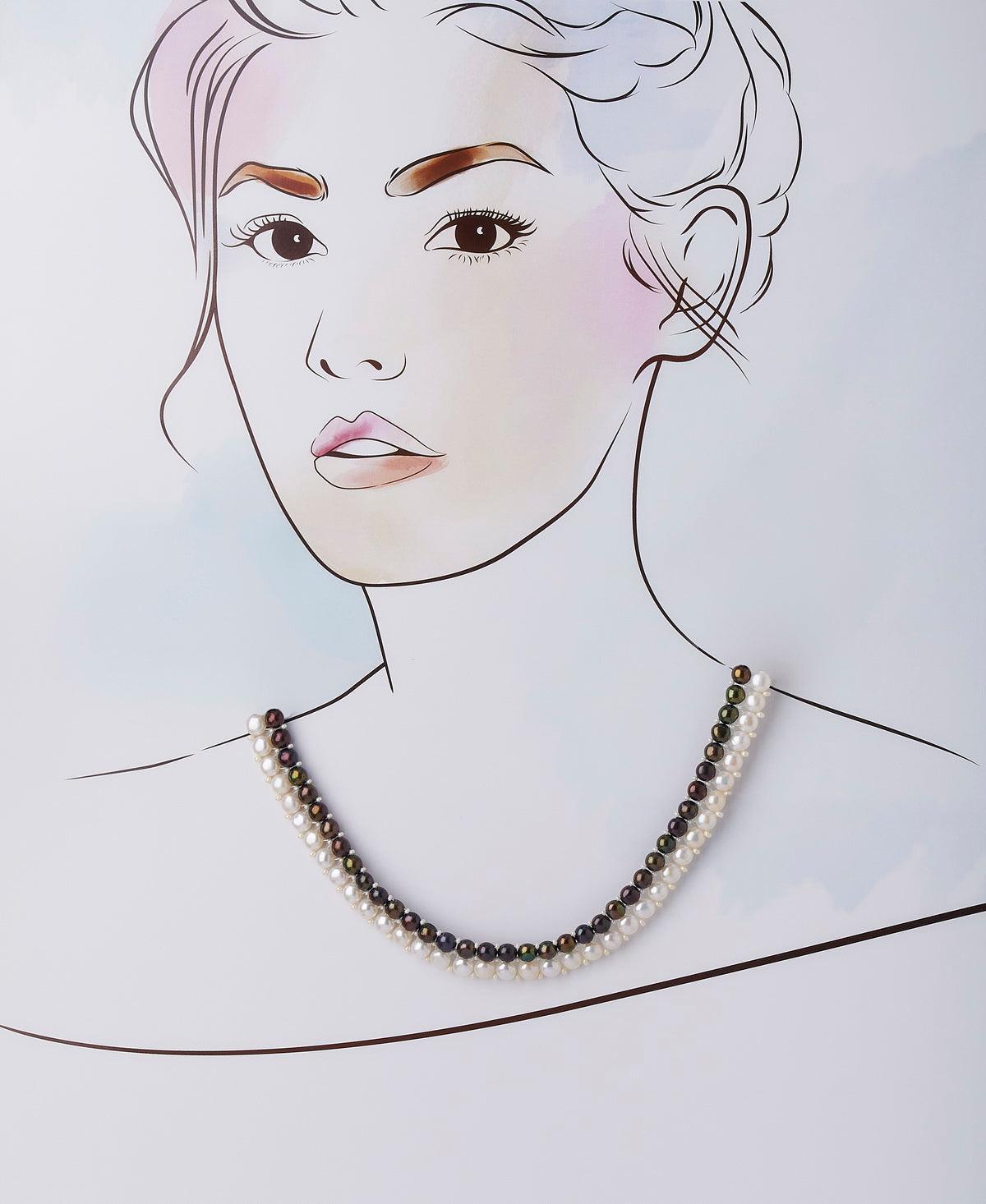 Fashionable Button Real Pearl Necklace - Chandrani Pearls
