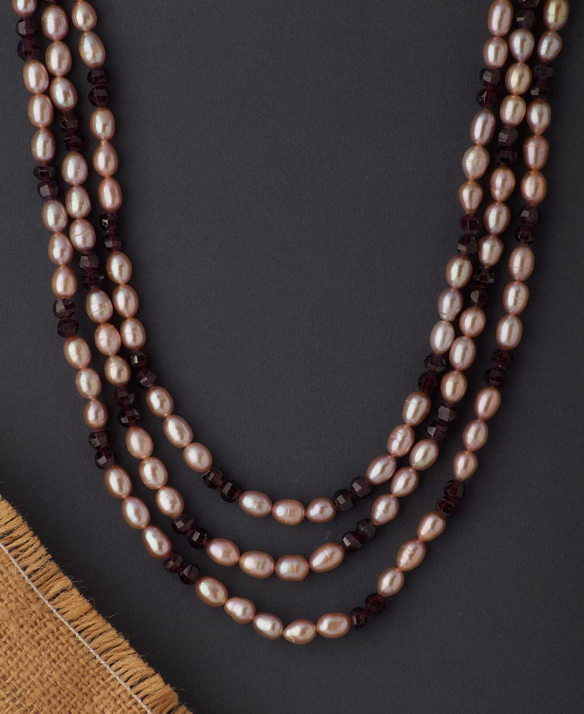 Fashionable Crystal & Real Pearl Necklace - Chandrani Pearls