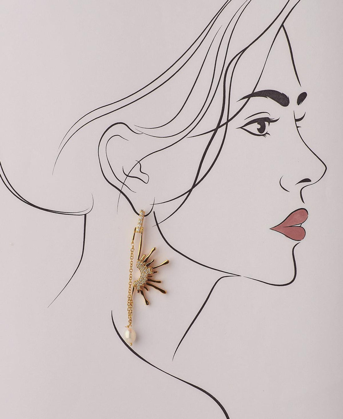 Fashionable Metallic Hanging Earring - Chandrani Pearls