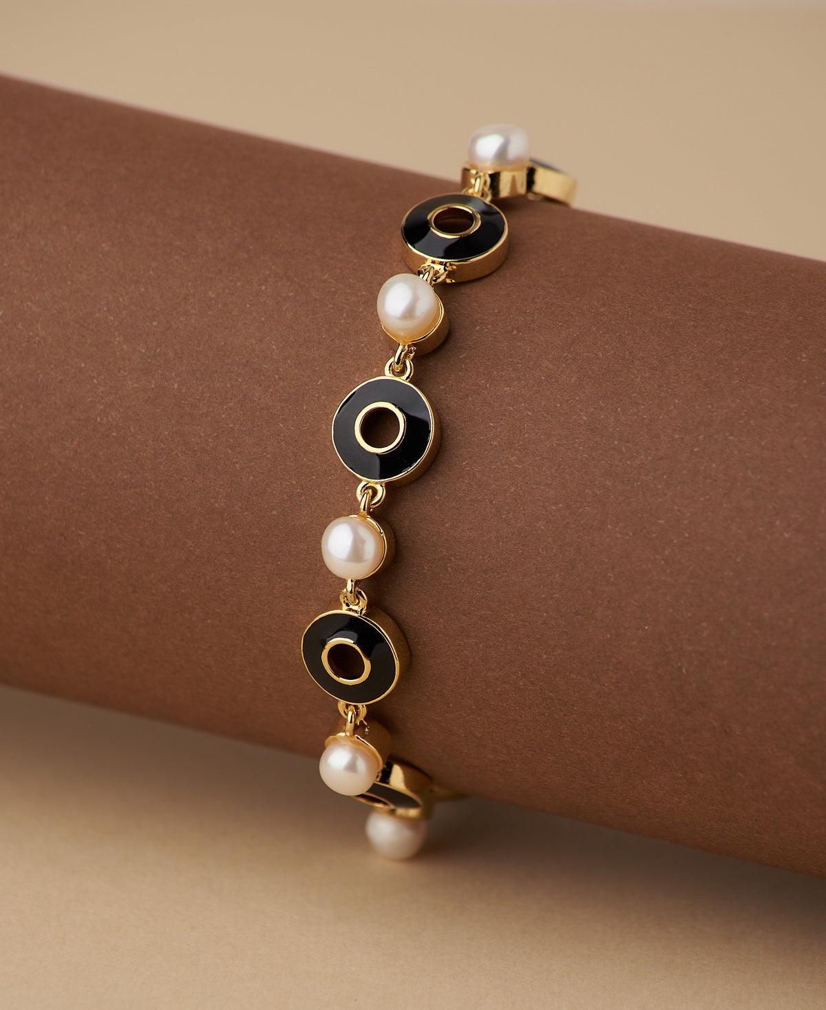 Fashionable Pearl Enamel Bracelet - Chandrani Pearls