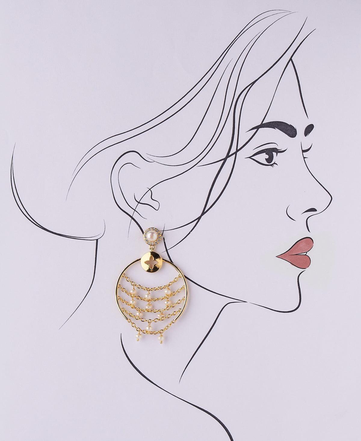 Fashionable Pearl Hanging Earring - Chandrani Pearls