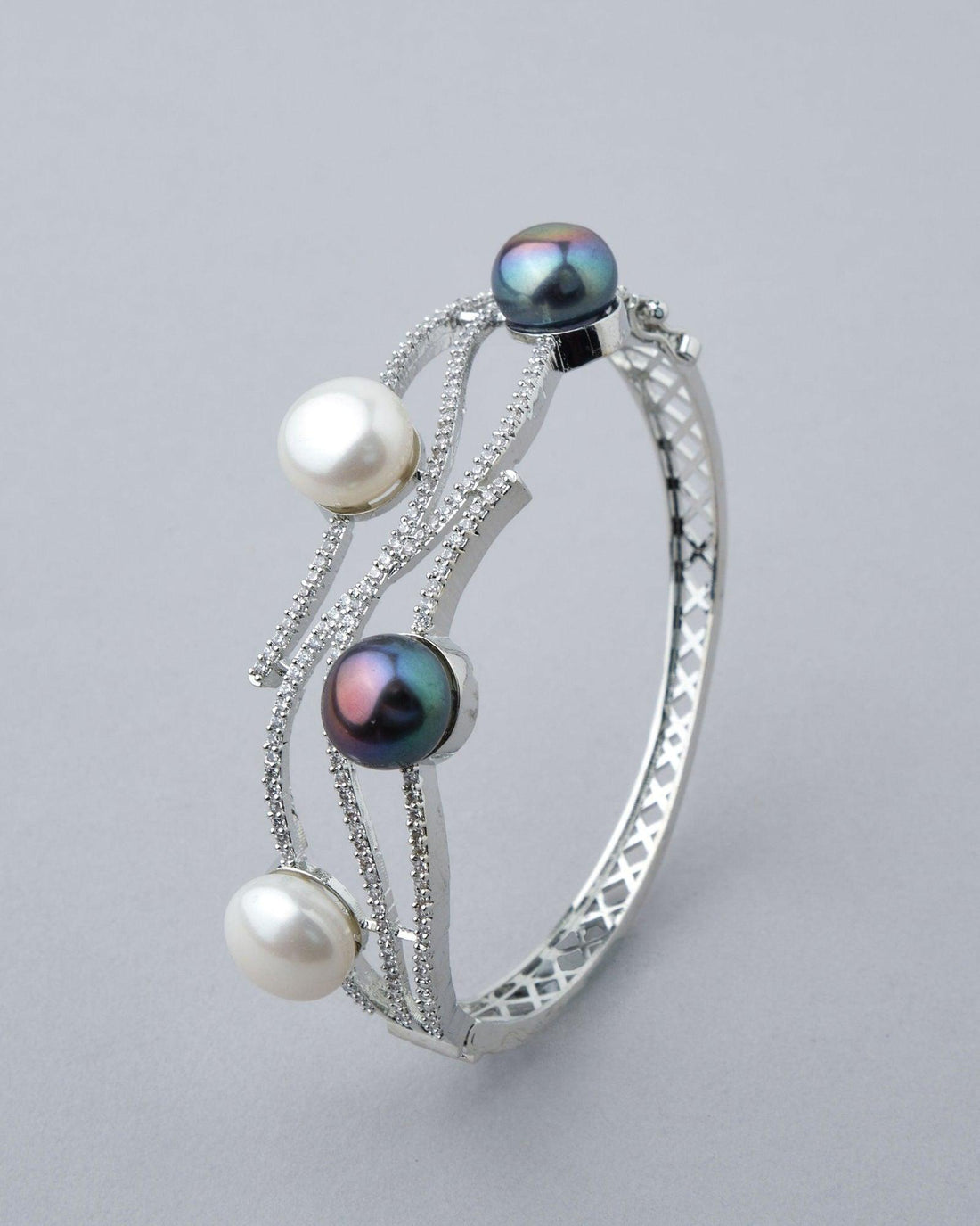 Fashionable Pearl & Stone Studded Bangle - Chandrani Pearls
