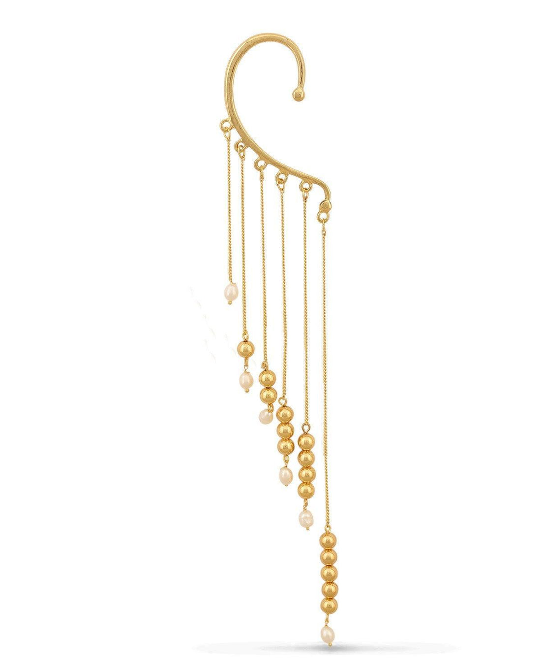 Fashionable Pearl hanging Ear Cuff - Chandrani Pearls
