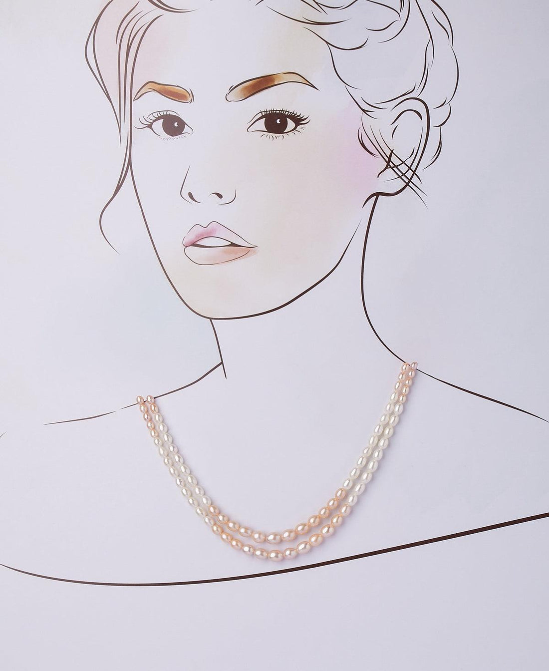 Fashionable Pink&White Pearl Necklace - Chandrani Pearls