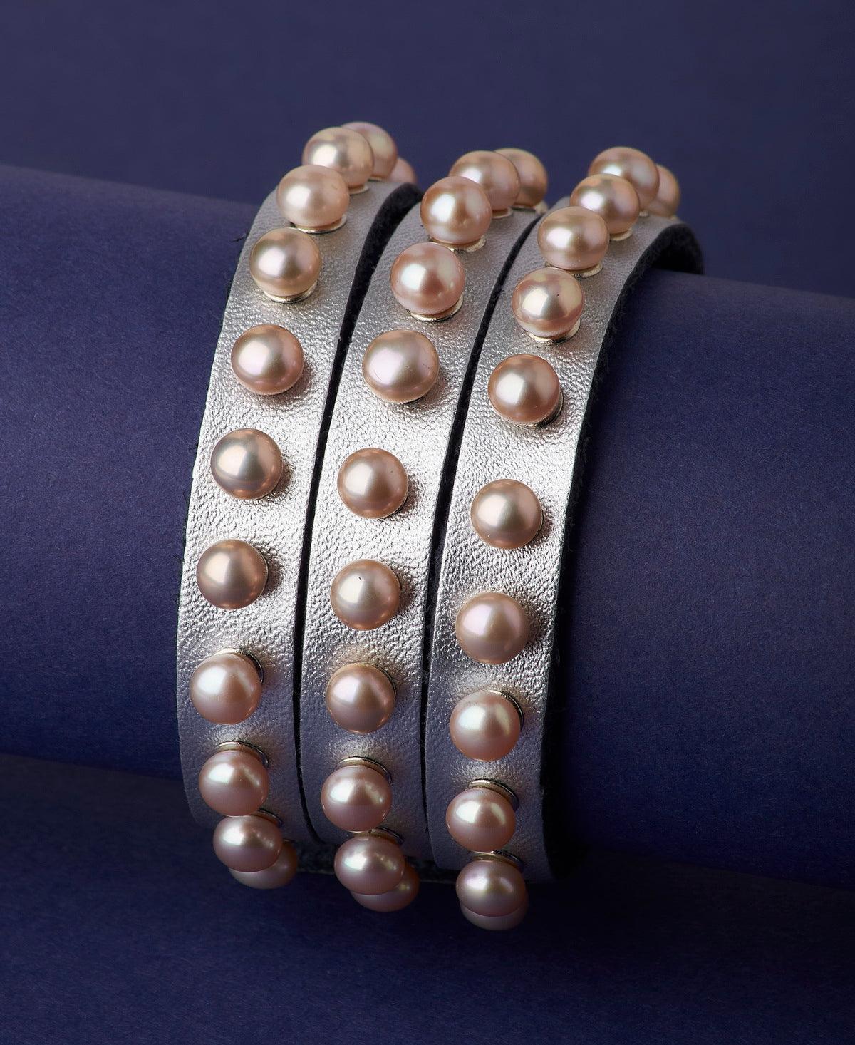 Fashionable Real Pearl Band Bracelet - Chandrani Pearls