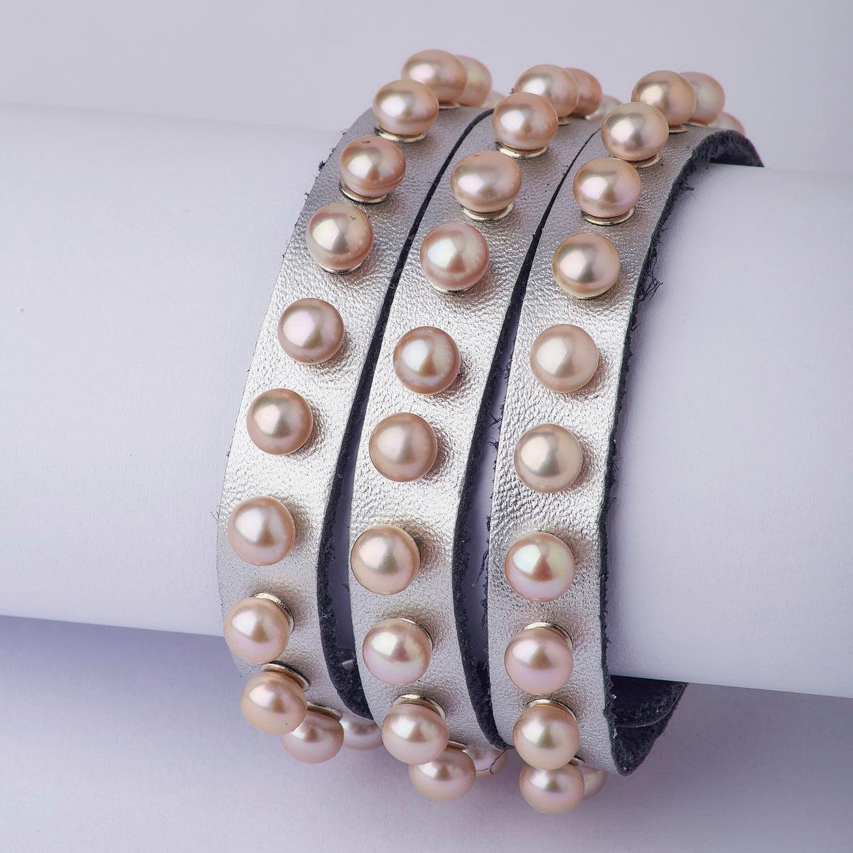 Fashionable Real Pearl Band Bracelet - Chandrani Pearls