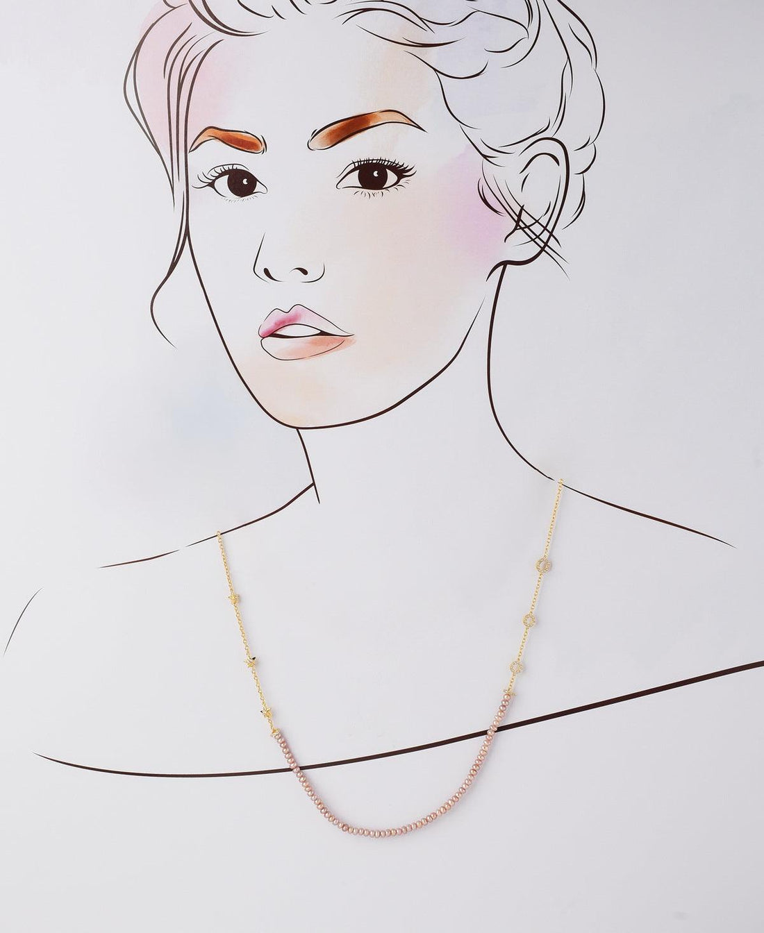 Fashionable Real Pearl Necklace With Stone Studded - Chandrani Pearls