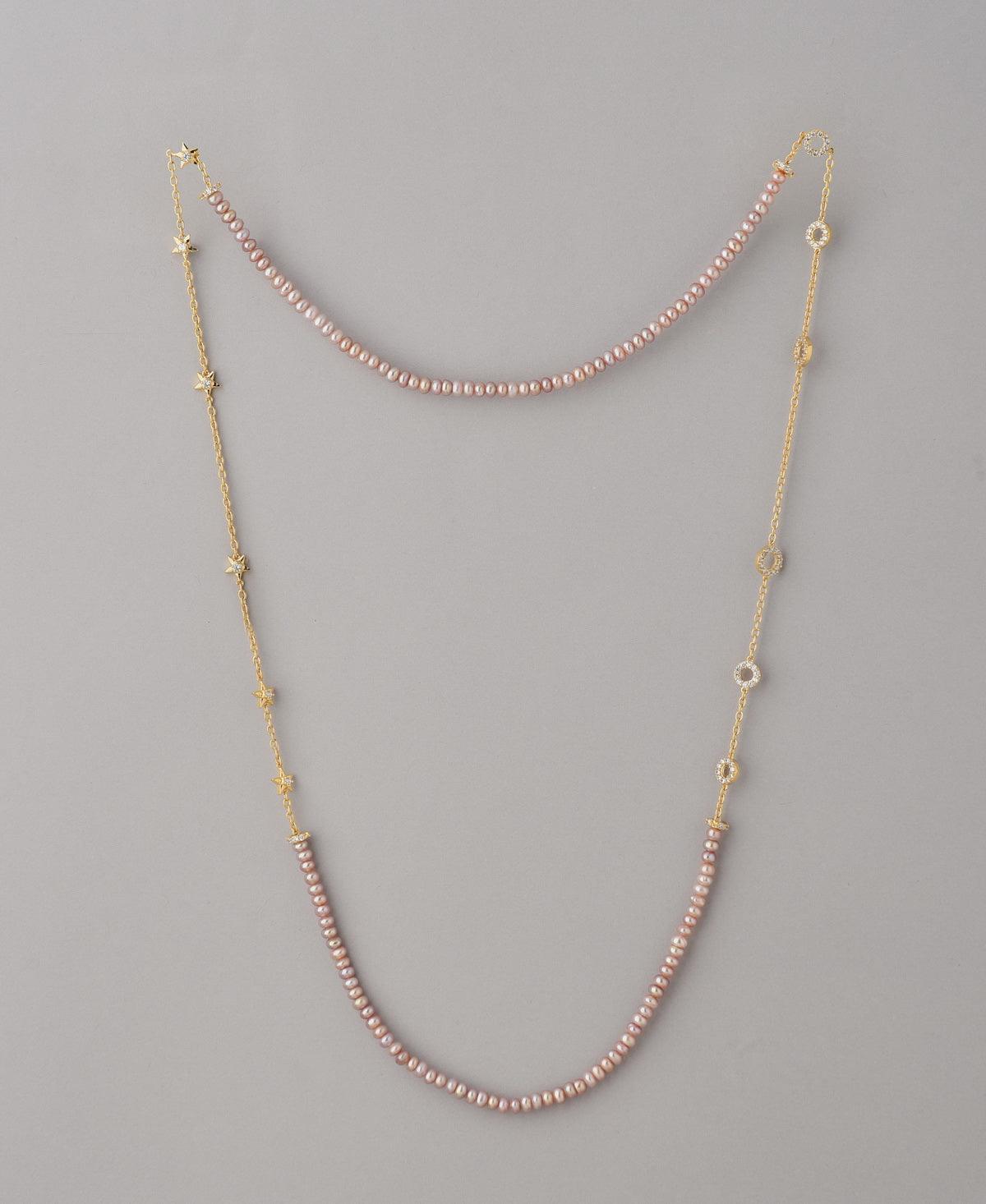 Fashionable Real Pearl Necklace With Stone Studded - Chandrani Pearls