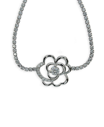 Fashionable Rose Stone Studded Metallic Bracelet - Chandrani Pearls