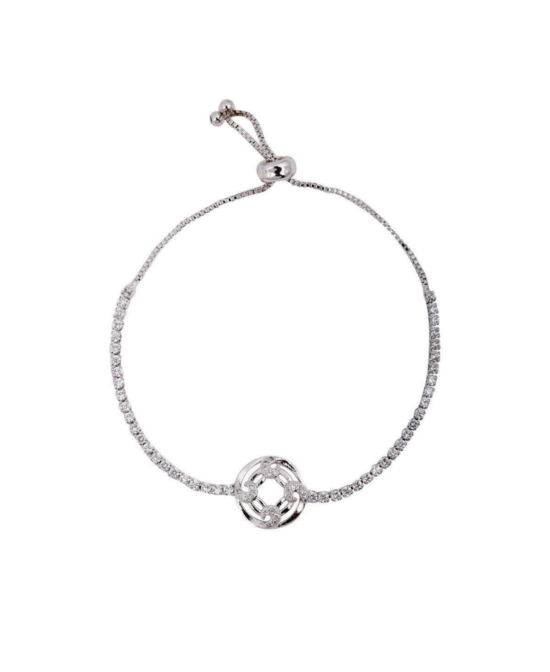 Fashionable Stone Studded Metallic Bracelet - Chandrani Pearls