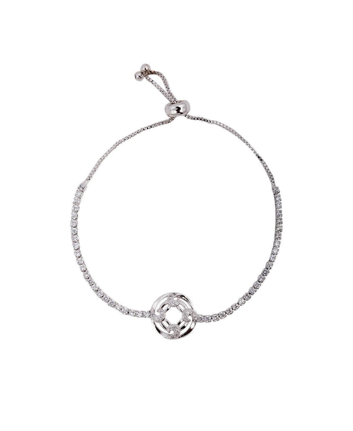 Fashionable Stone Studded Metallic Bracelet - Chandrani Pearls