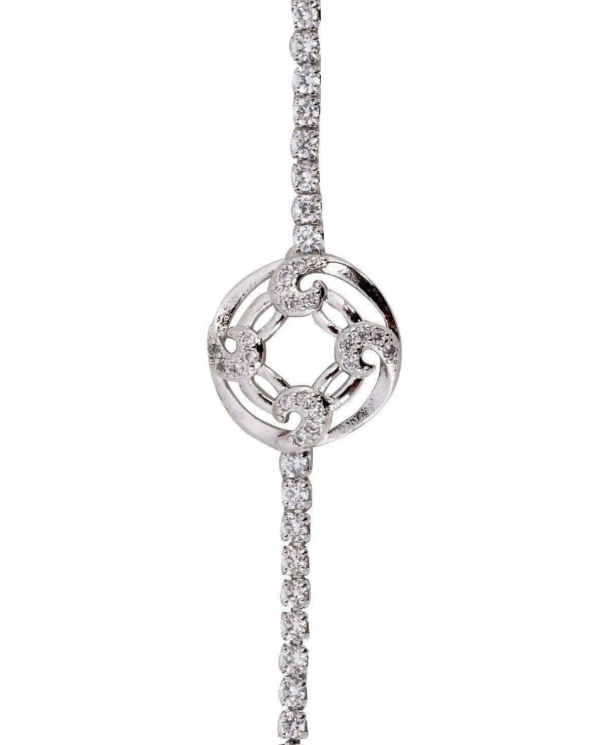 Fashionable Stone Studded Metallic Bracelet - Chandrani Pearls