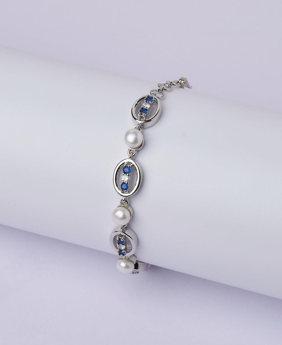 Fashionable Stone Studded Pearl Bracelet - Chandrani Pearls