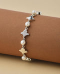 Fashionable Stone Studded Real Pearl Bracelet - Chandrani Pearls