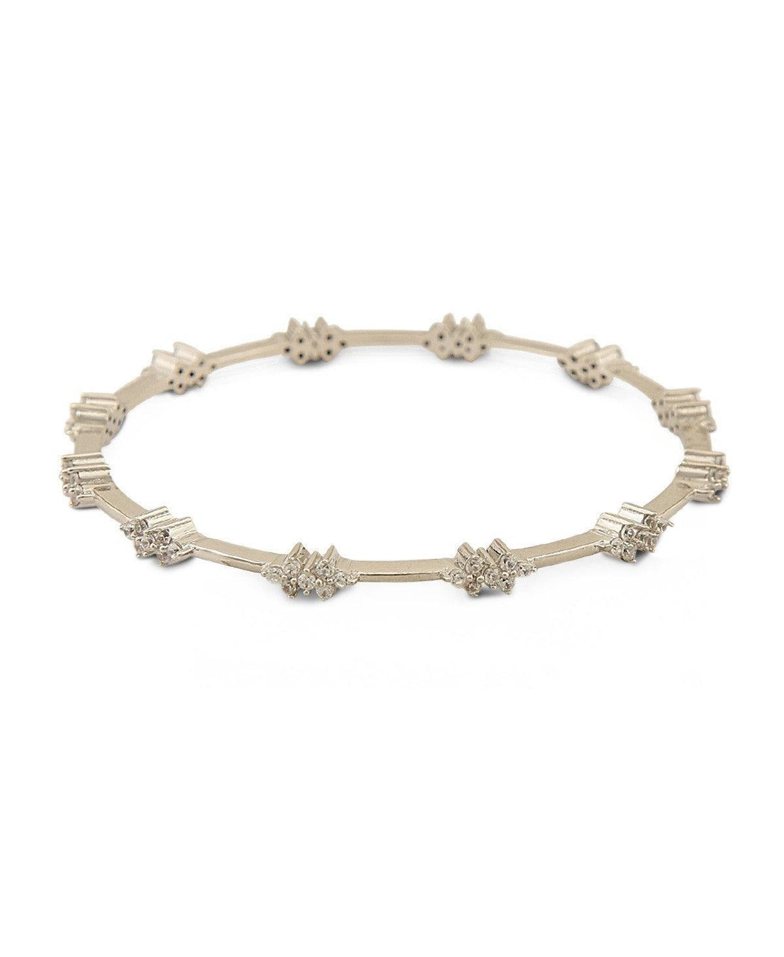 Fashionable Stone Studded Silver Bangle - Chandrani Pearls