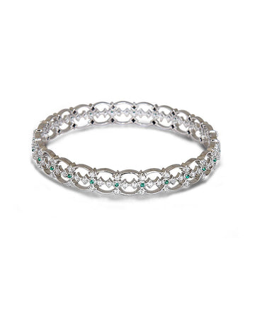 Fashionable Stone Studded Silver Bangle - Chandrani Pearls