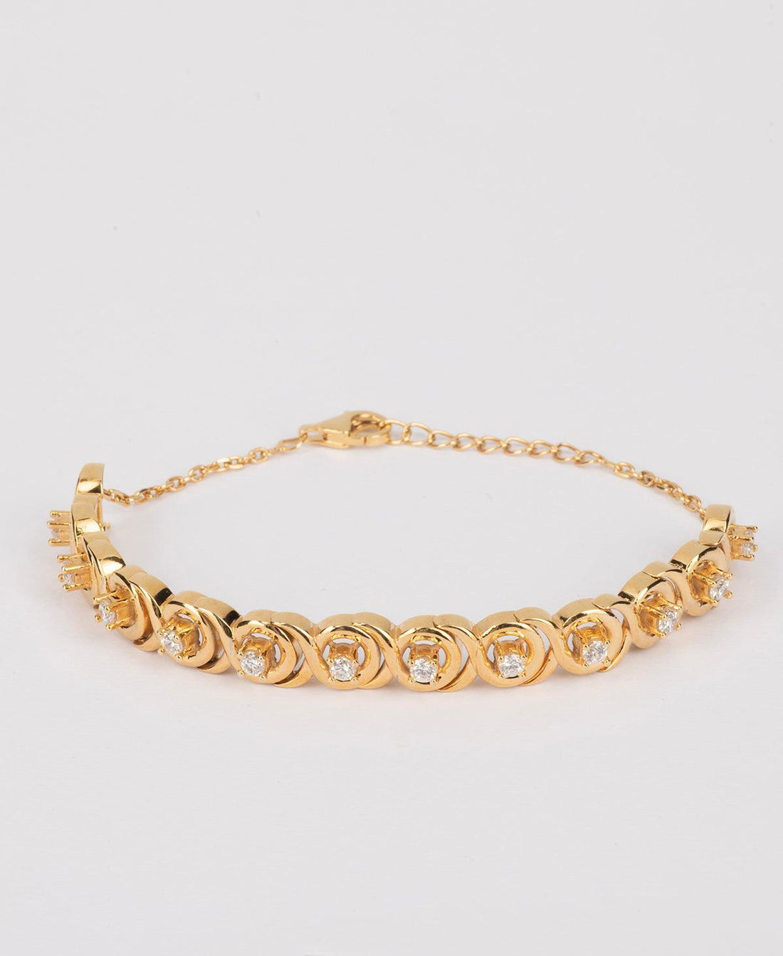 Fashionable Stone Studded Silver Bracelet. - Chandrani Pearls