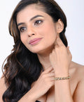 Fashionable Stone Studded Silver Bracelet. - Chandrani Pearls