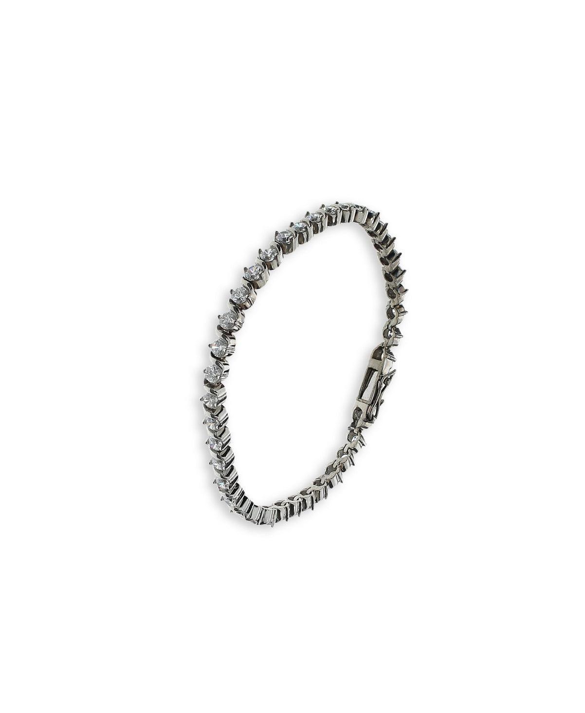 Fashionable Stone Studded Silver Bracelet - Chandrani Pearls