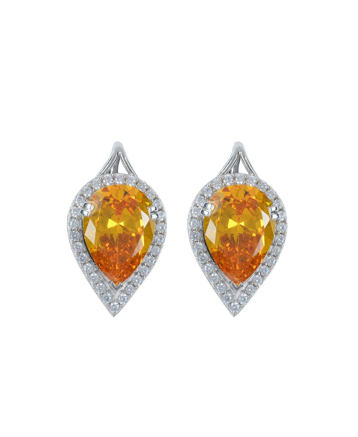 Fashionable Stone Studded Silver Earring - Chandrani Pearls