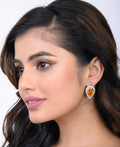 Fashionable Stone Studded Silver Earring - Chandrani Pearls