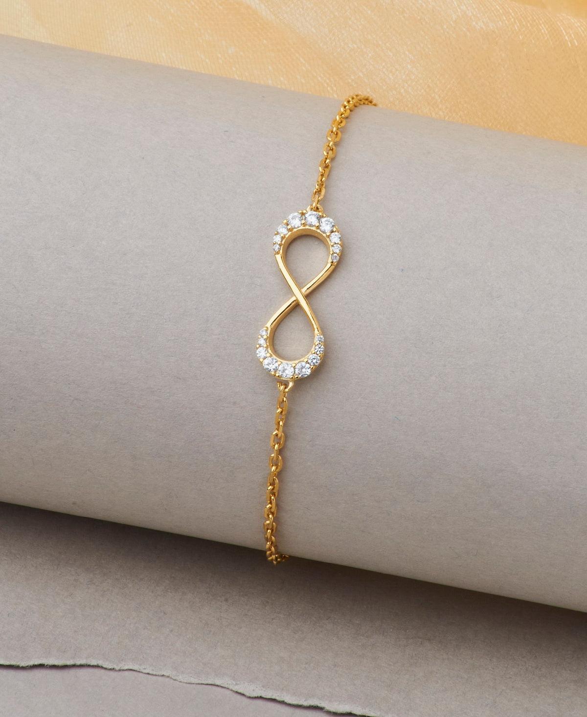 Fashionable Stone Studded Silver Hope Bracelet - Chandrani Pearls