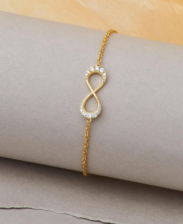 Fashionable Stone Studded Silver Hope Bracelet - Chandrani Pearls