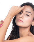 Fashionable Stone Studded Silver Hope Bracelet - Chandrani Pearls
