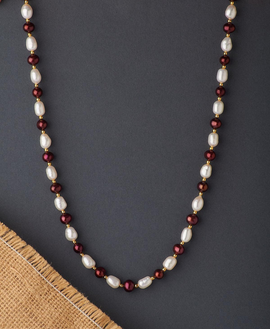 Fashionable White & Brown Pearl Necklace - Chandrani Pearls