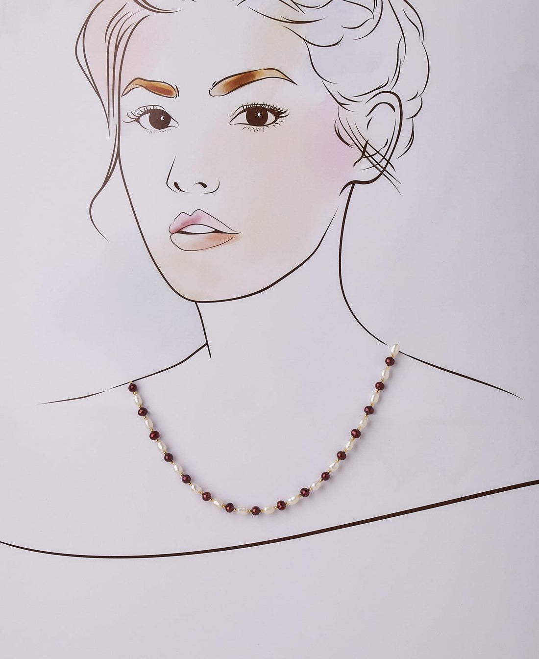 Fashionable White & Brown Pearl Necklace - Chandrani Pearls