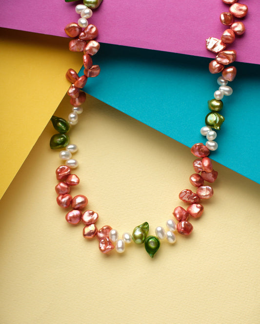 Fasionable Multi Color Pearl Necklace - Chandrani Pearls