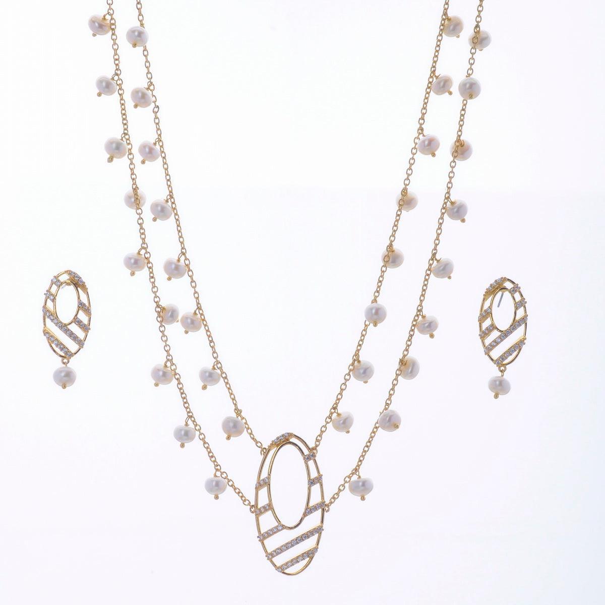 Fasionable Real Pearl Necklace Set - Chandrani Pearls