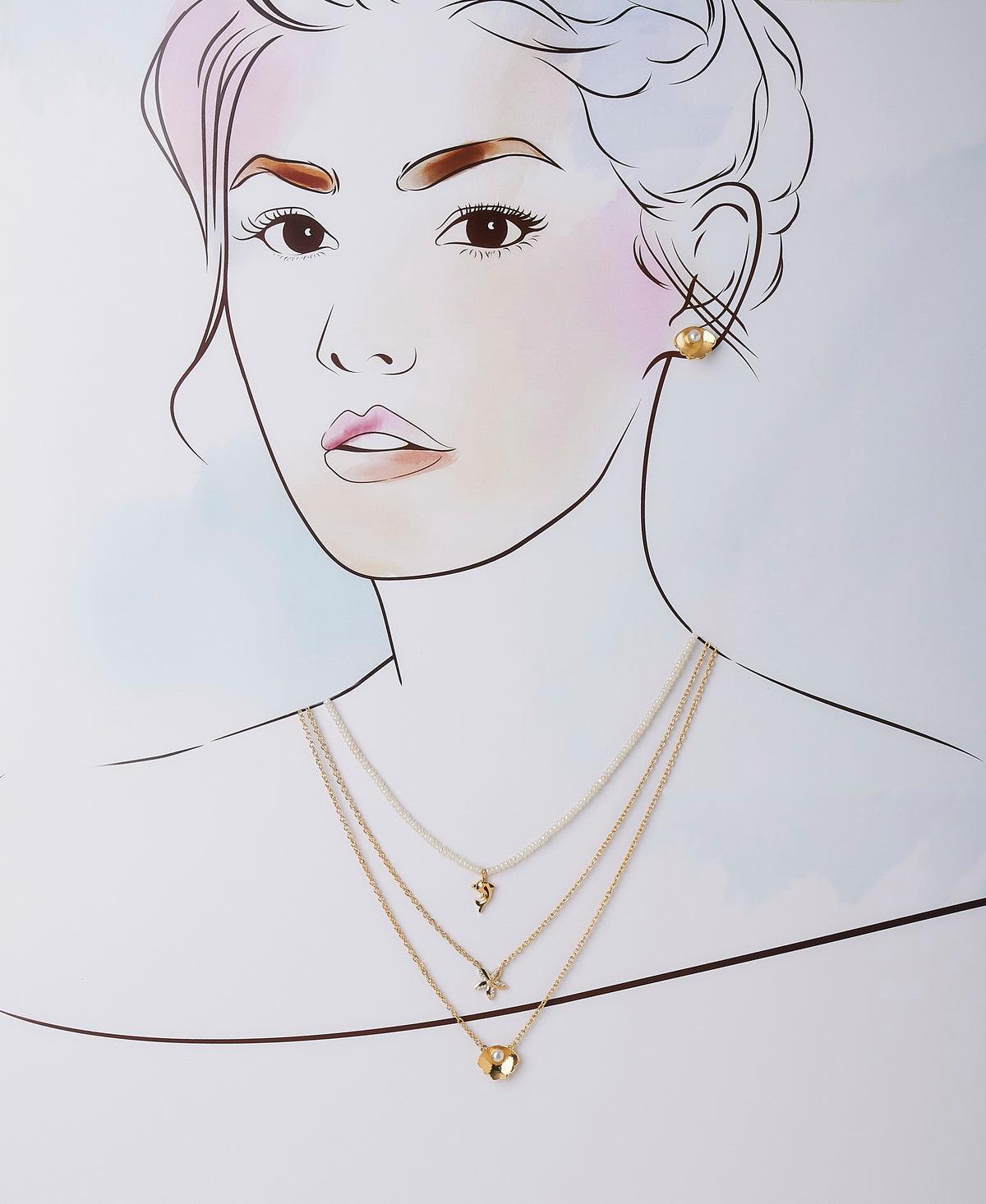 Fasionable Real Pearl Necklace Set - Chandrani Pearls