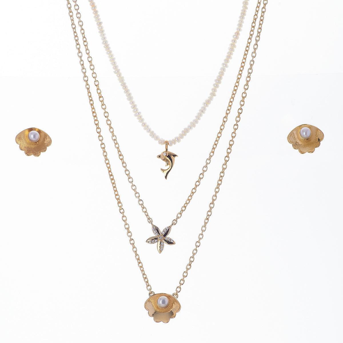 Fasionable Real Pearl Necklace Set - Chandrani Pearls