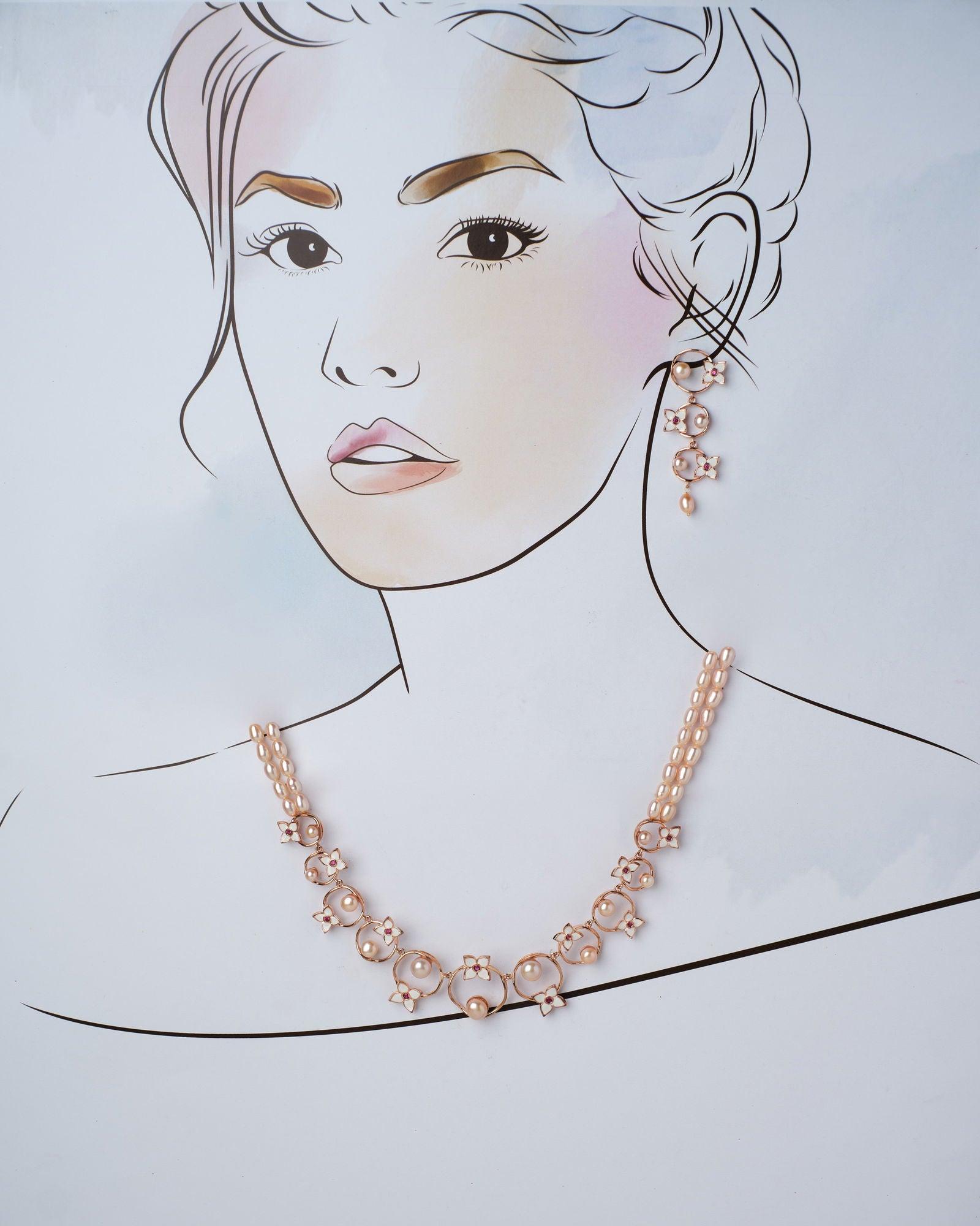 Feni Flory Pearl Necklace Set - Chandrani Pearls