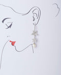 Floral Delicate Gold Stone Studded Silver Drop Earring - Chandrani Pearls