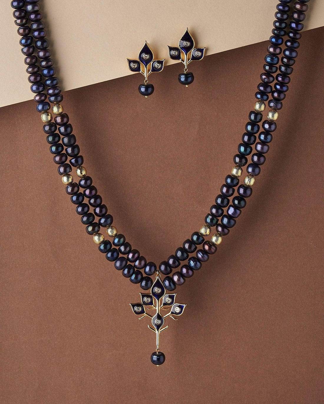 Floral Dyed Pearl Necklace Set - Chandrani Pearls