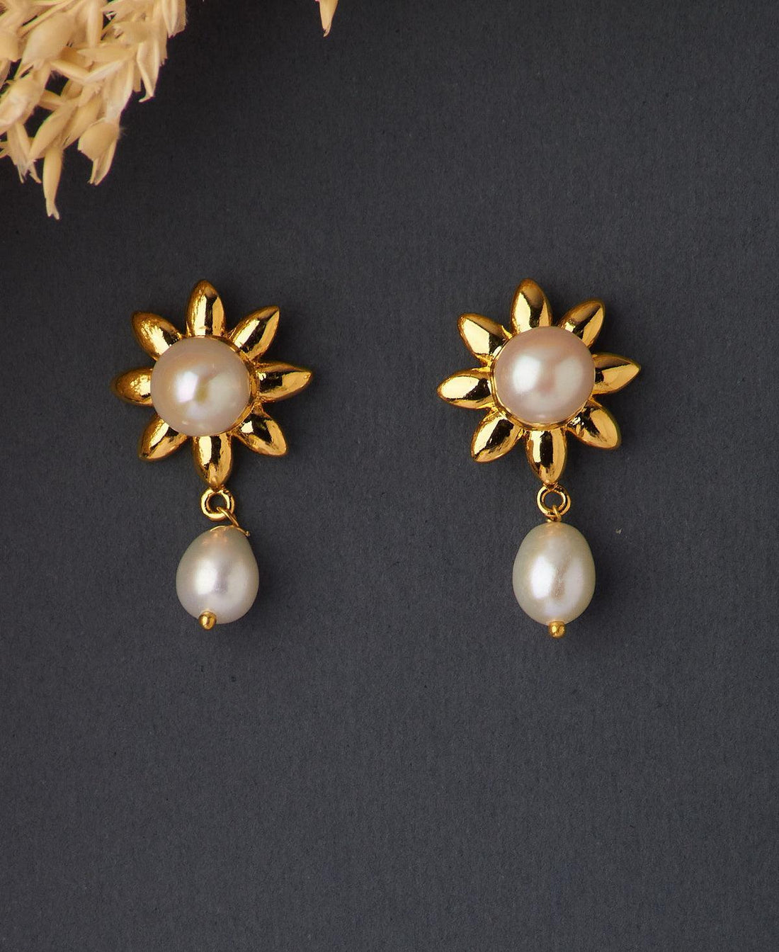 Floral Hanging Pearl Earring - Chandrani Pearls