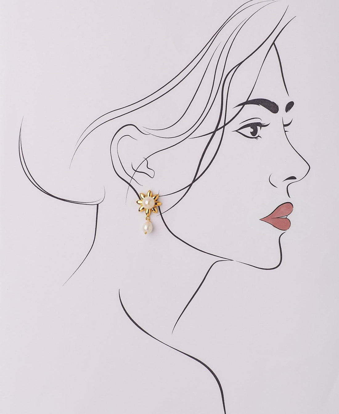 Floral Hanging Pearl Earring - Chandrani Pearls