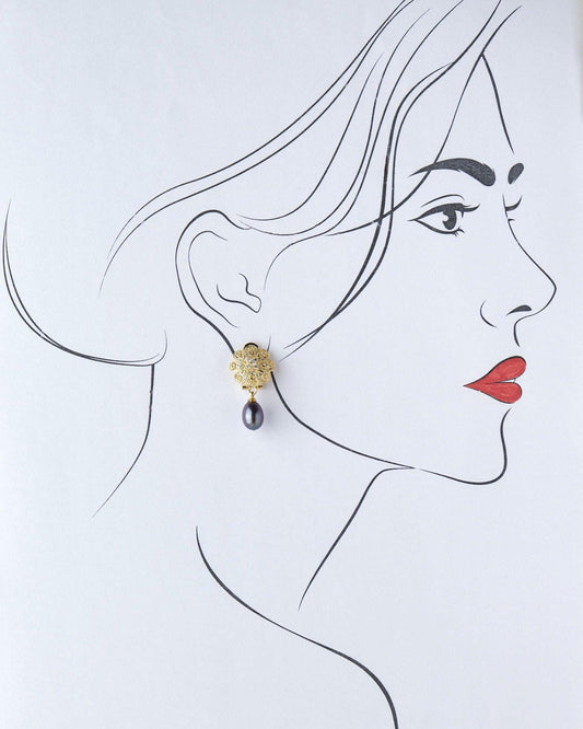 Floral Pearl Earring - Chandrani Pearls